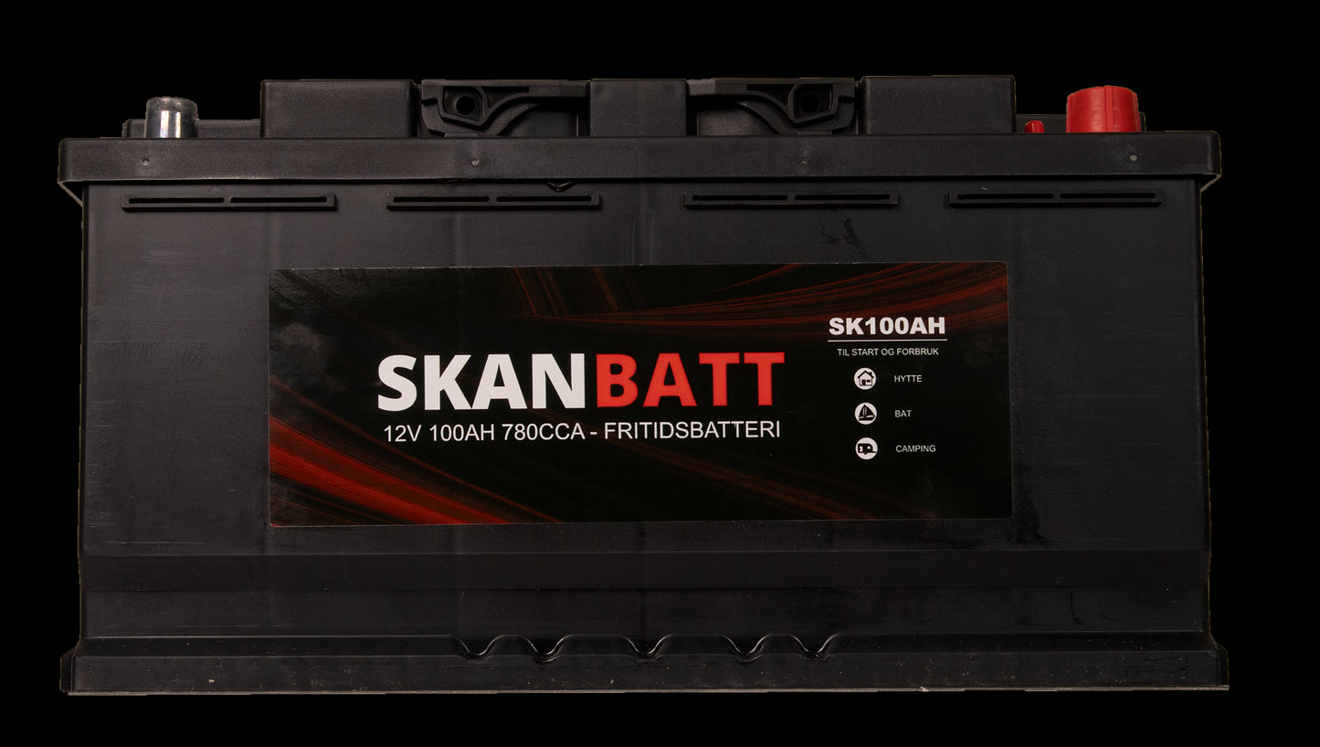 SKANBATT Fritidsbatteri 12V 100AH 780CCA (354x175x190/190mm) +høyre - Image 2