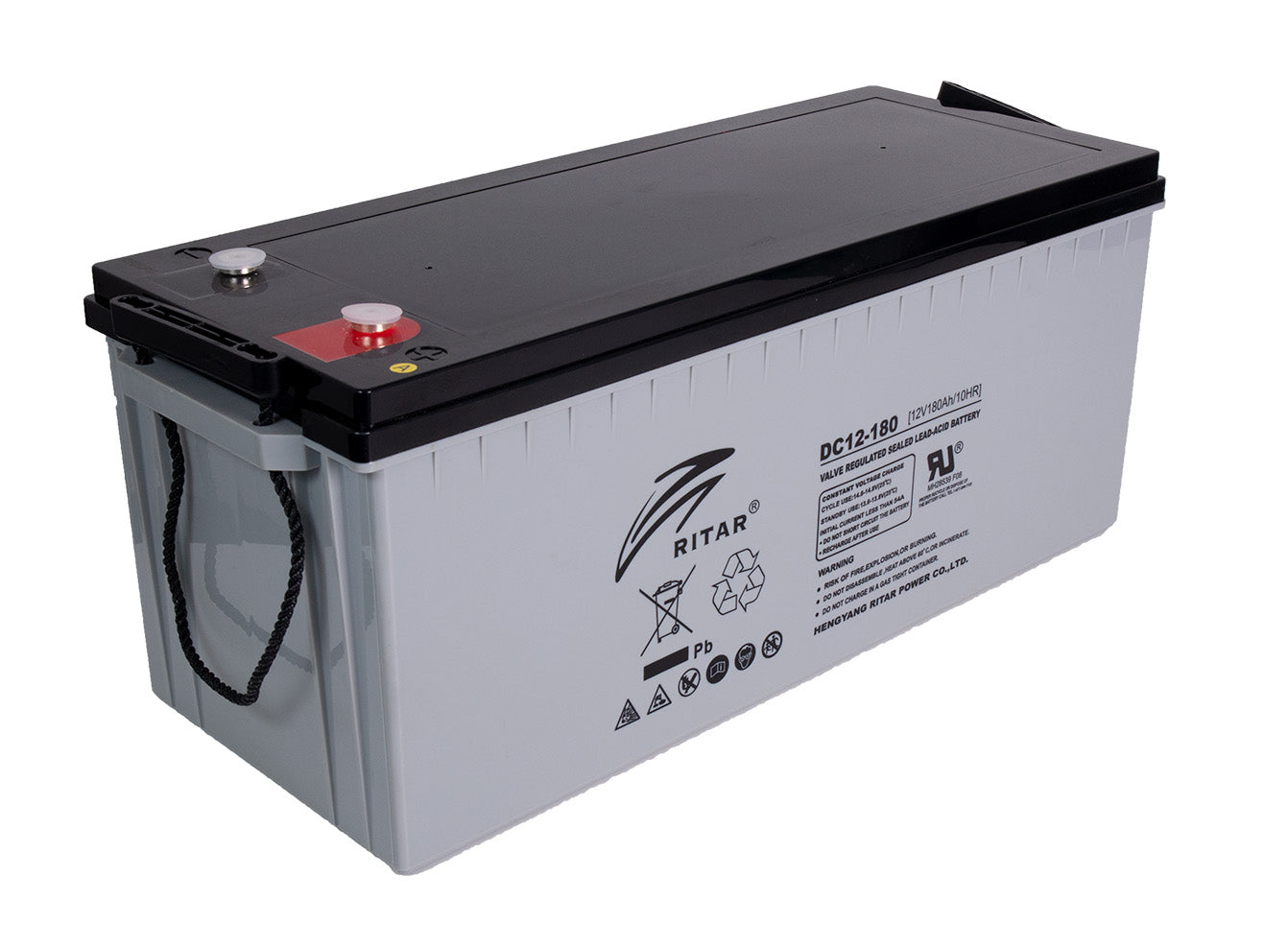 RITAR AGM Deep Cycle Batteri 12V 180AH C10 (530x209x219mm) +høyre - Image 3