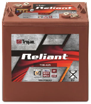 Trojan Agm Deep Cycle Traksjonsbatteri 6V 217Ah (262X179X273Mm) +Diagonalt