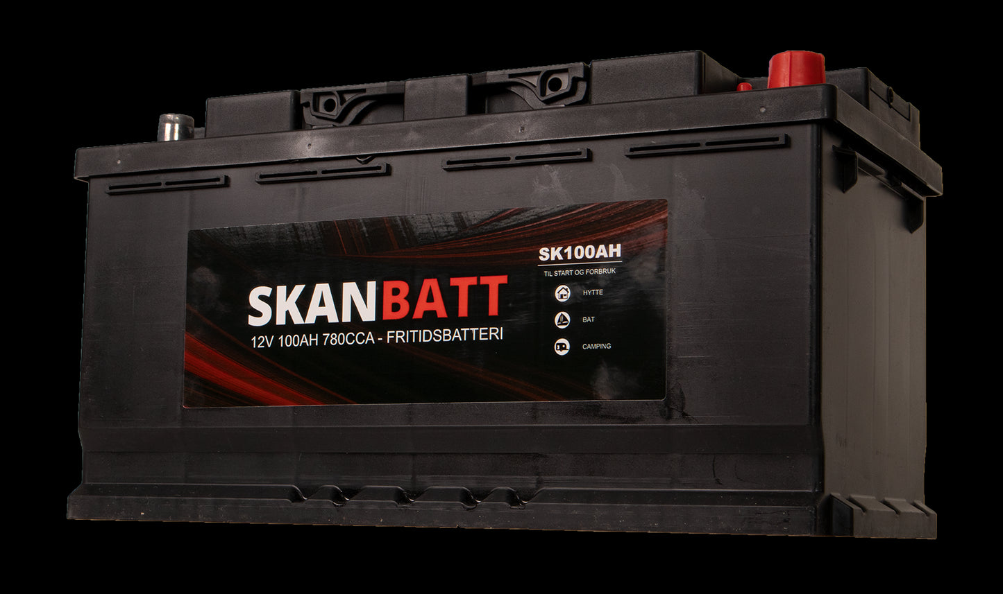 SKANBATT Fritidsbatteri 12V 100AH 780CCA (354x175x190/190mm) +høyre - Image 3