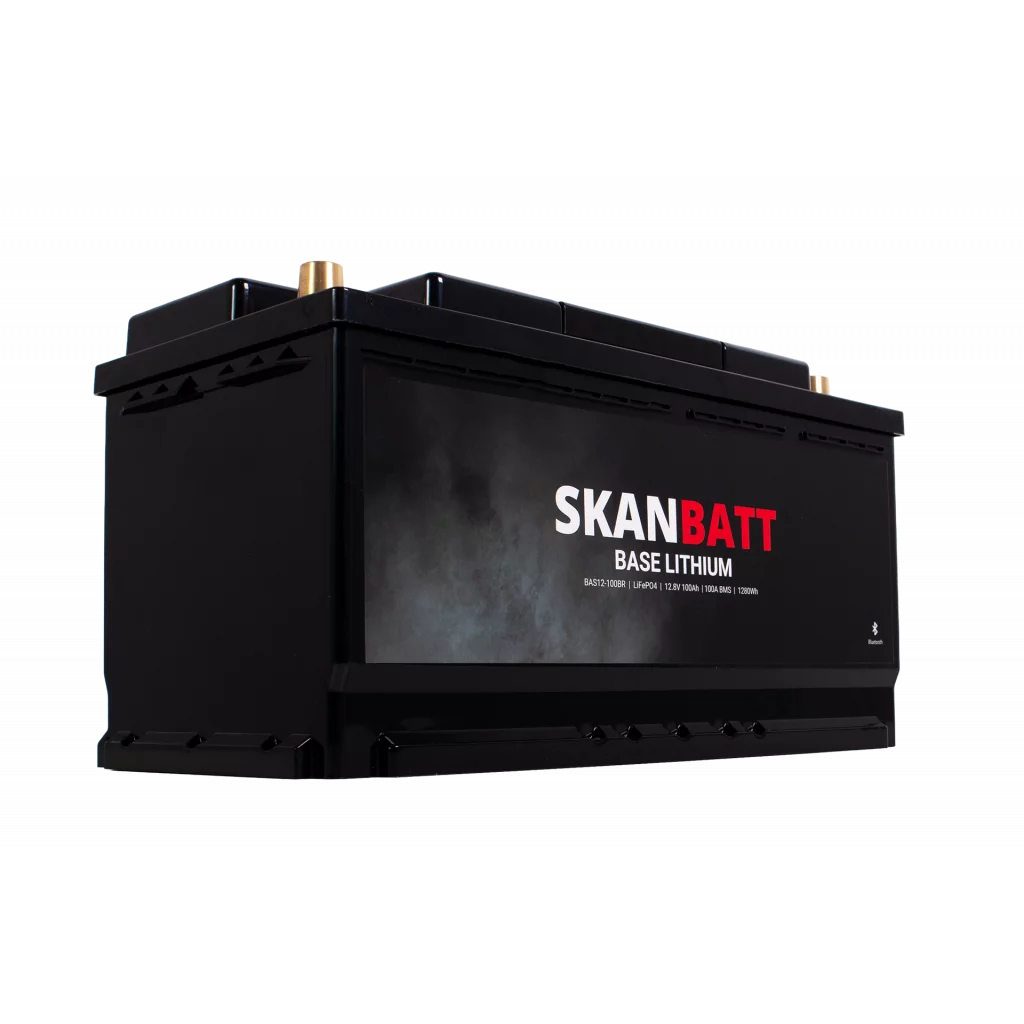 Produktbilde 6 av SKANBATT Base Lithium - 12V 100Ah 100A BMS - 352x175x190mm - Bluetooth - 3 Års garanti - Bobil
