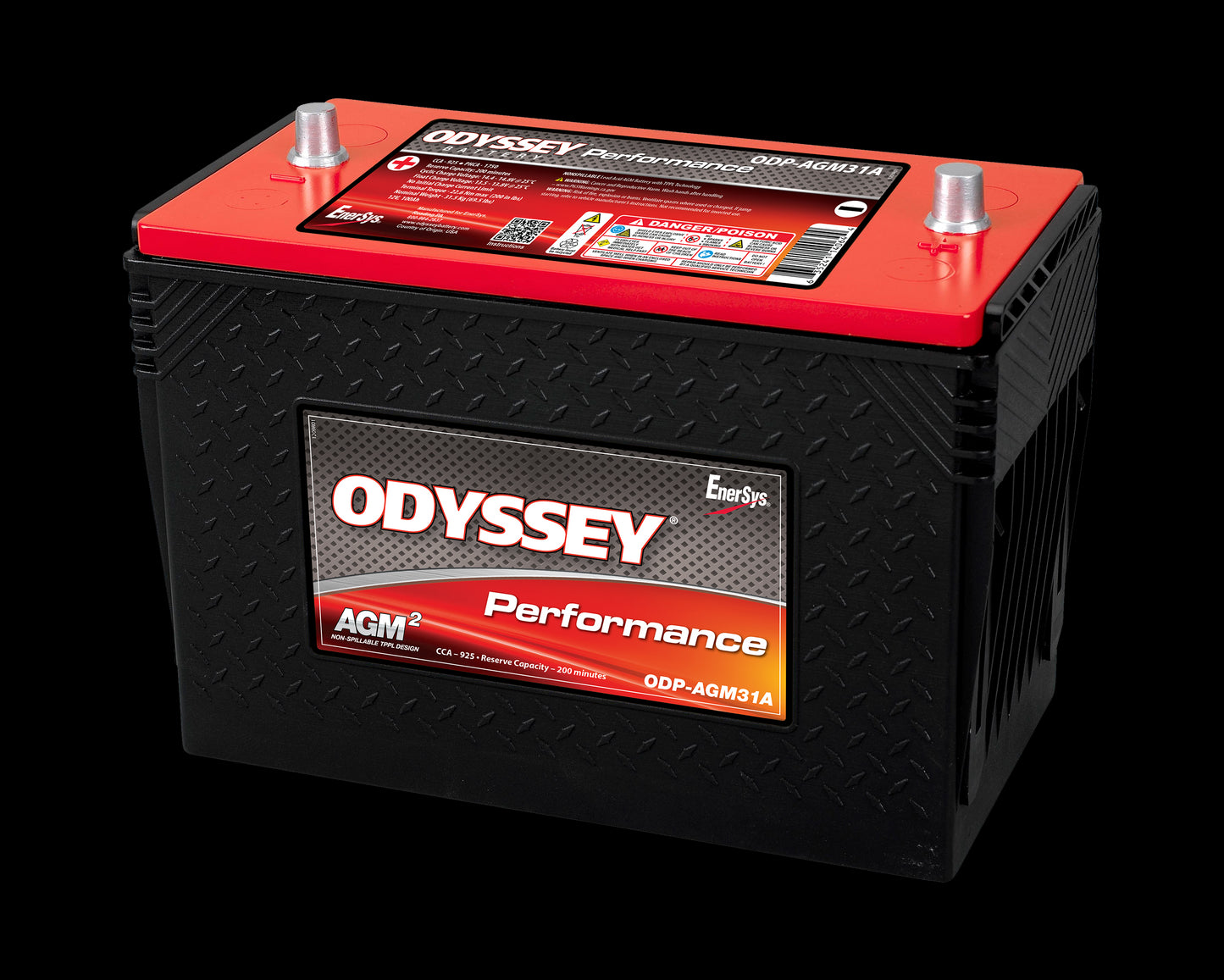 Odyssey Odp-Agm31A Agm Batteri 12V 100Ah 925Cca (330X172X243Mm) +Midt