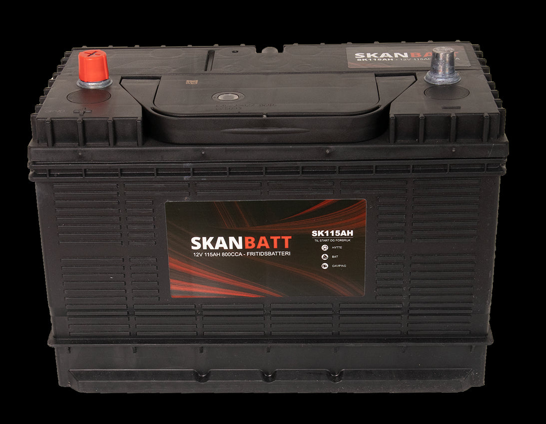Skanbatt Fritidsbatteri 12V 115Ah 800Cca (330X172X222/242Mm) +Midtstilt