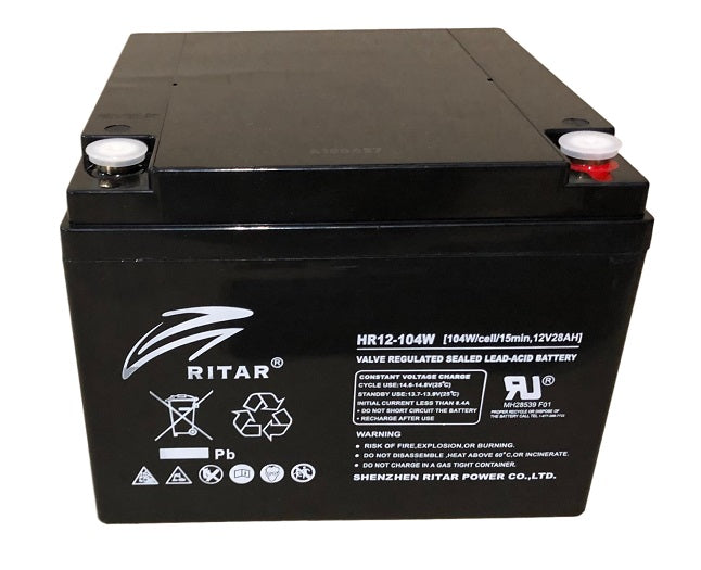 Ritar High Rate Agm Batteri 12V 28Ah (166X175X125Mm) M5