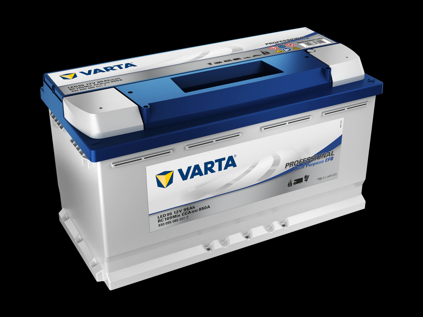 Varta Fritidsbatteri Efb Batteri 12V 95Ah 850Cca (353X175X190/190Mm) +Høyre Led95