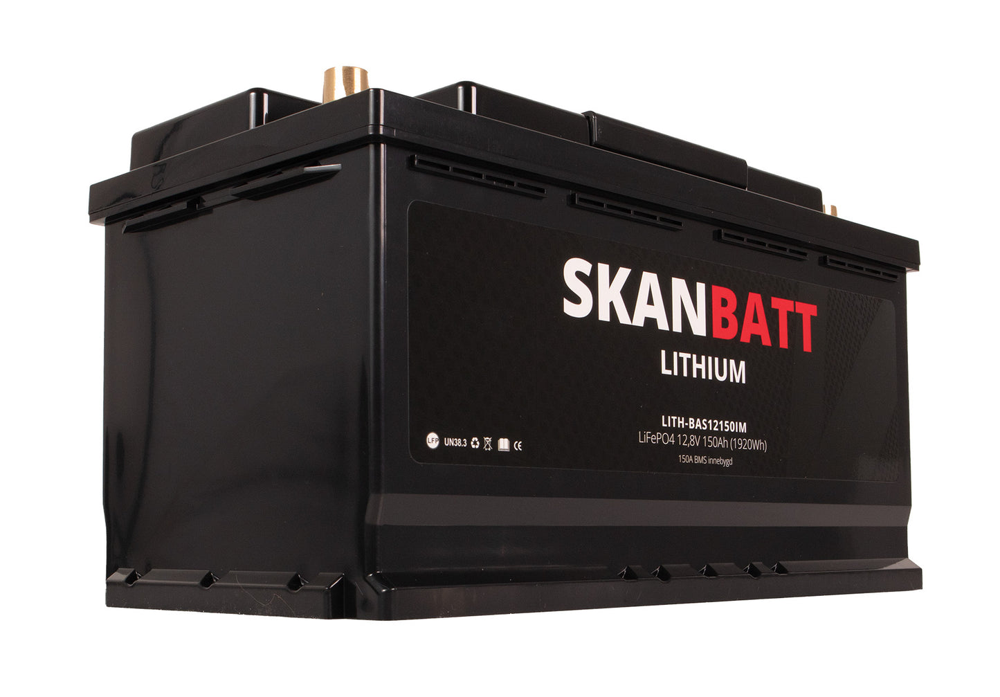 Skanbatt Lithium Batteri 12V 150Ah 150A Bms (352X174X190Mm)