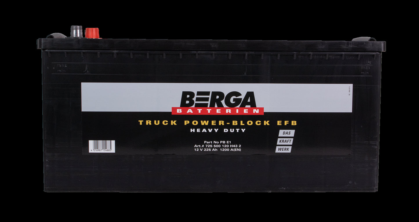 Berga Truck Pb Efb 12V 225Ah 1200Cca (518/276/242Mm)