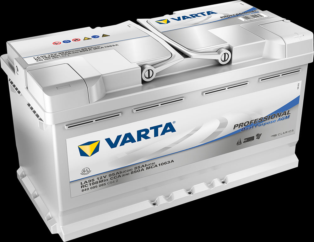 VARTA Fritidsbatteri 12V 95AH AGM 850CCA (354x175x190/190mm) +høyre LA95 - Image 1