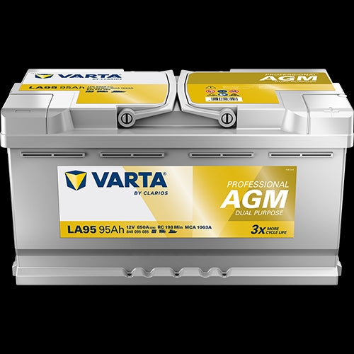 Varta Fritidsbatteri 12V 95Ah Agm 850Cca (354X175X190/190Mm) +Høyre La95