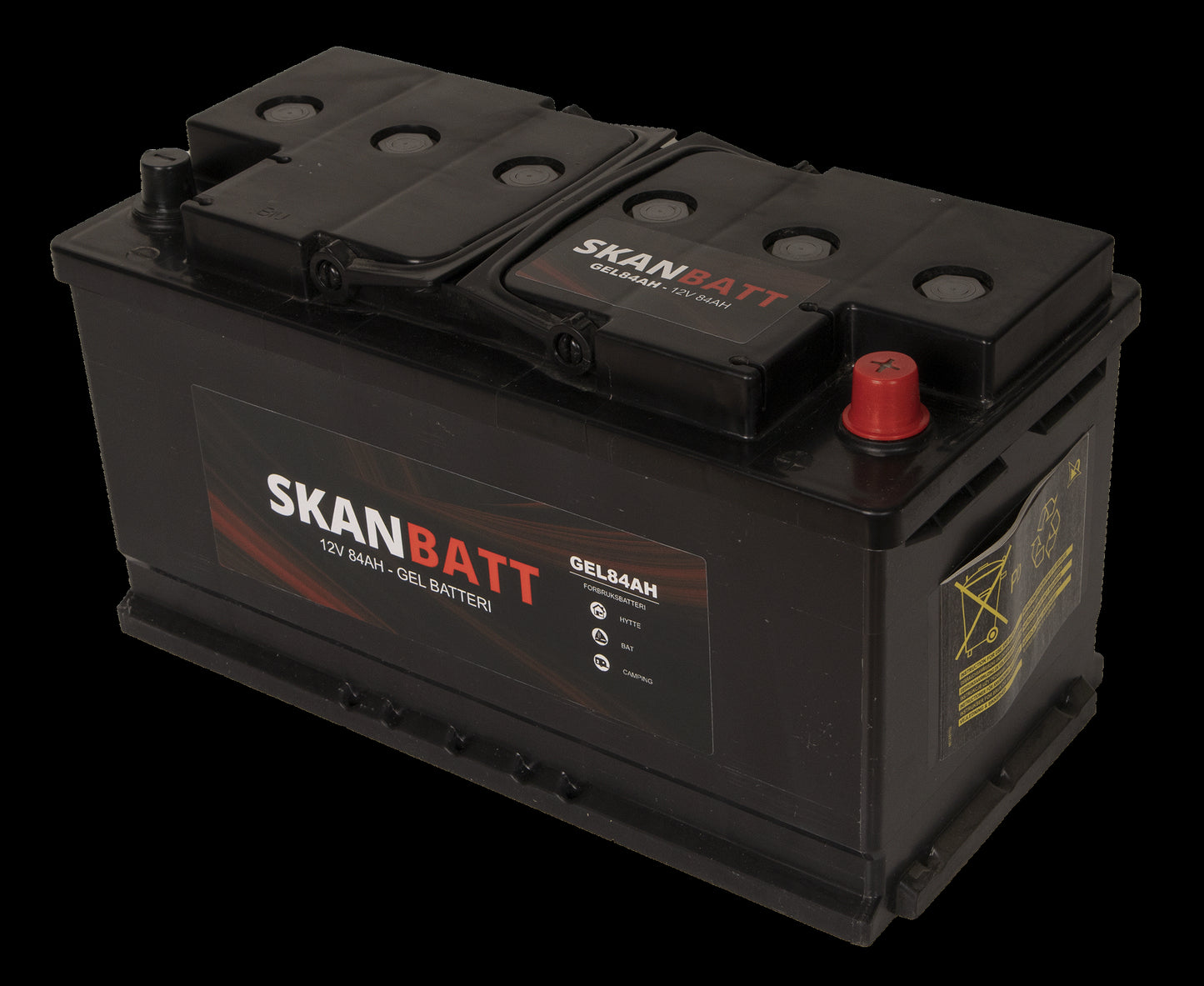 Skanbatt Gel Batteri 12V 84Ah (353X175X190Mm) +Høyre