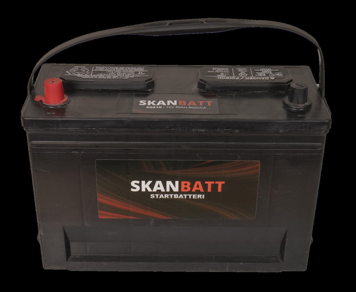 SKANBATT MF50-600 Startbatteri 12V 80AH 600CCA (343x127x234/254) +venstre - Image 4