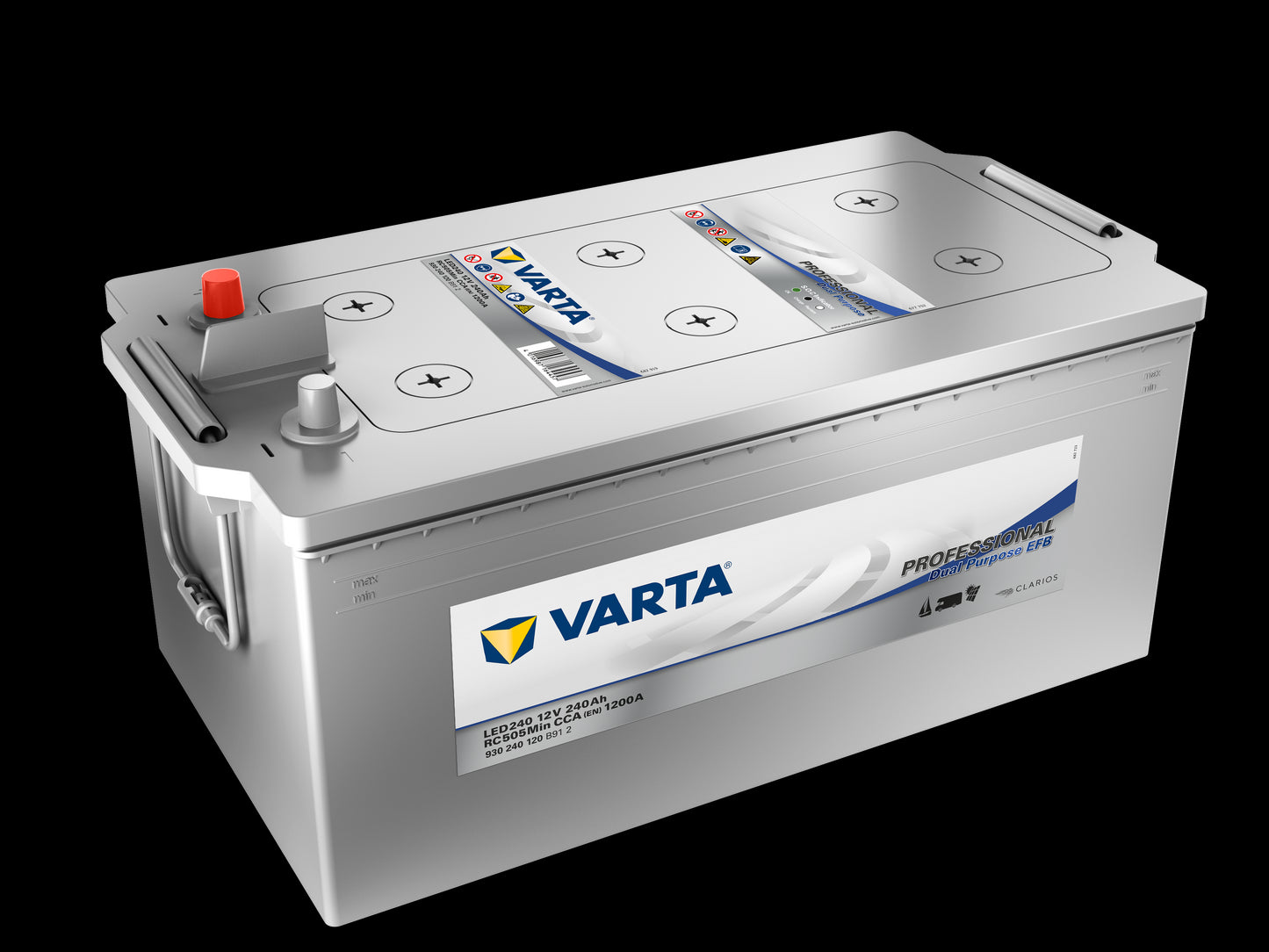 Varta Fritidsbatteri Efb Batteri 12V 240Ah 1200Cca (518X276X220/242Mm) +Venstre Led240