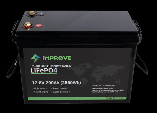 Improve Lithium Batteri 12V 200Ah (Lifepo4) Bms 200A