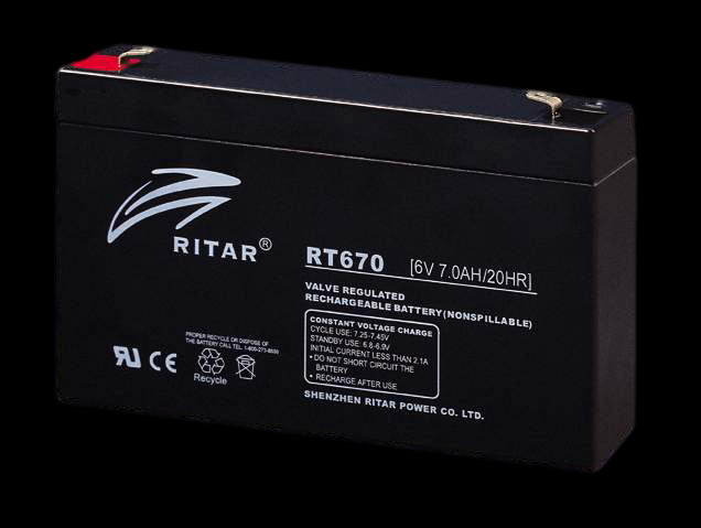 Ritar Agm Batteri 6V 7Ah (151X34X94Mm) F1