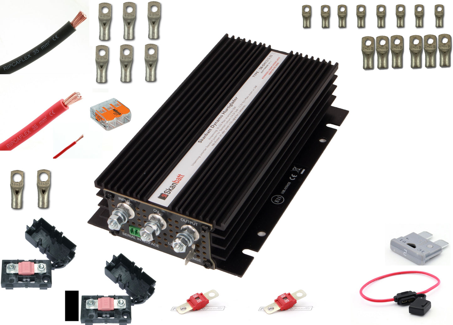 Skanbatt Dcdc-Lader 35A Bluetooth M/Kompl Monteringskit For Varebiler O.L.