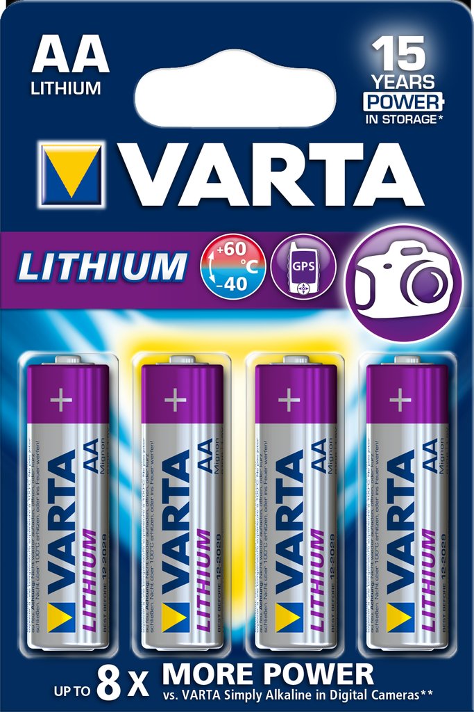 Varta Lithium Aa 1,5V 4-Pakning
