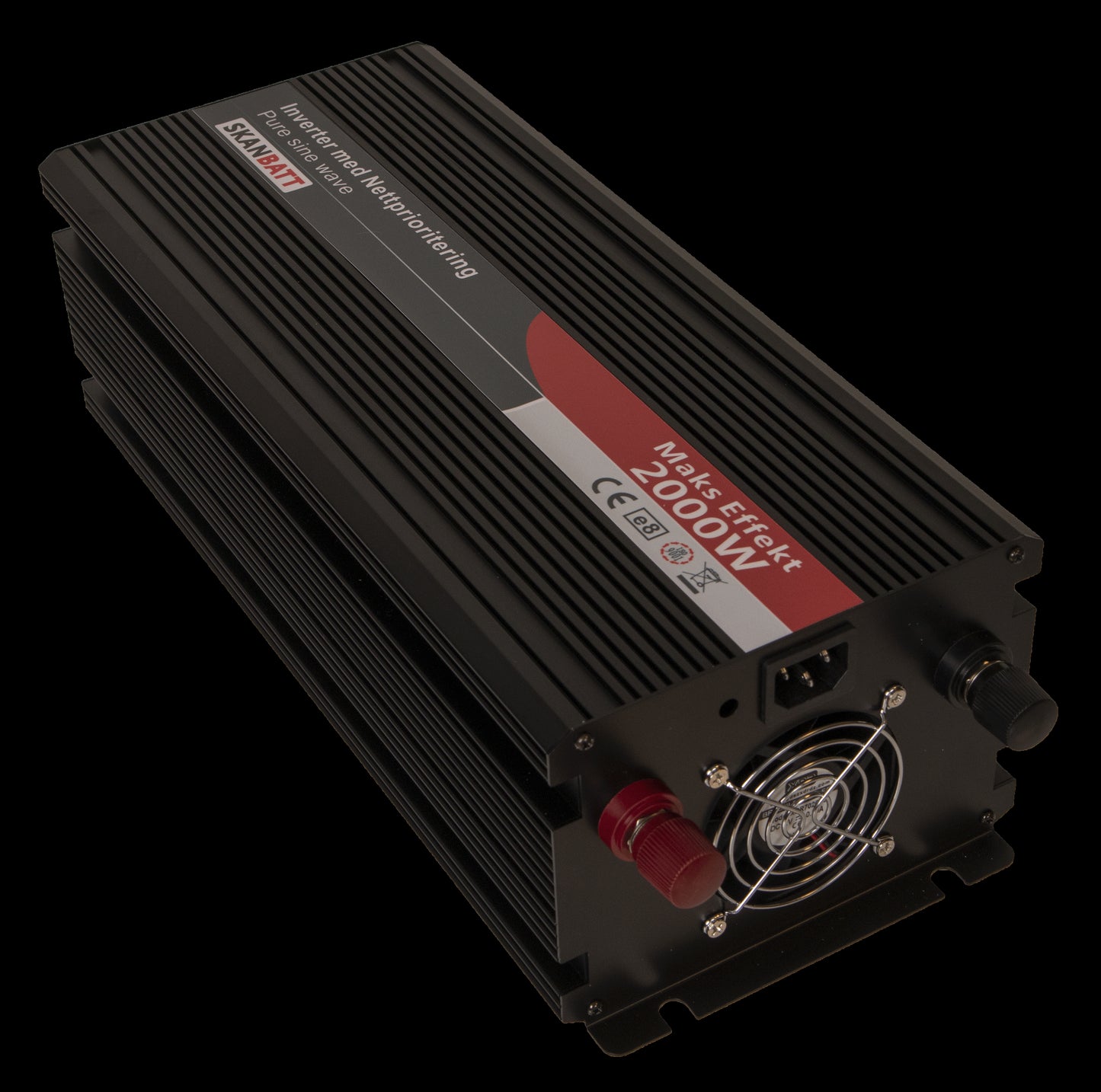 SKANBATT Inverter 12V 2000W Ren Sinus med Nettprioritering og Trådløs Fjernkontroll 420x165x120mm - Image 2