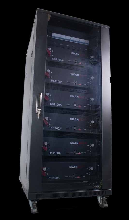 Skanbatt Kabinett/Batteriskap For Lithium Rackmoduler 3U