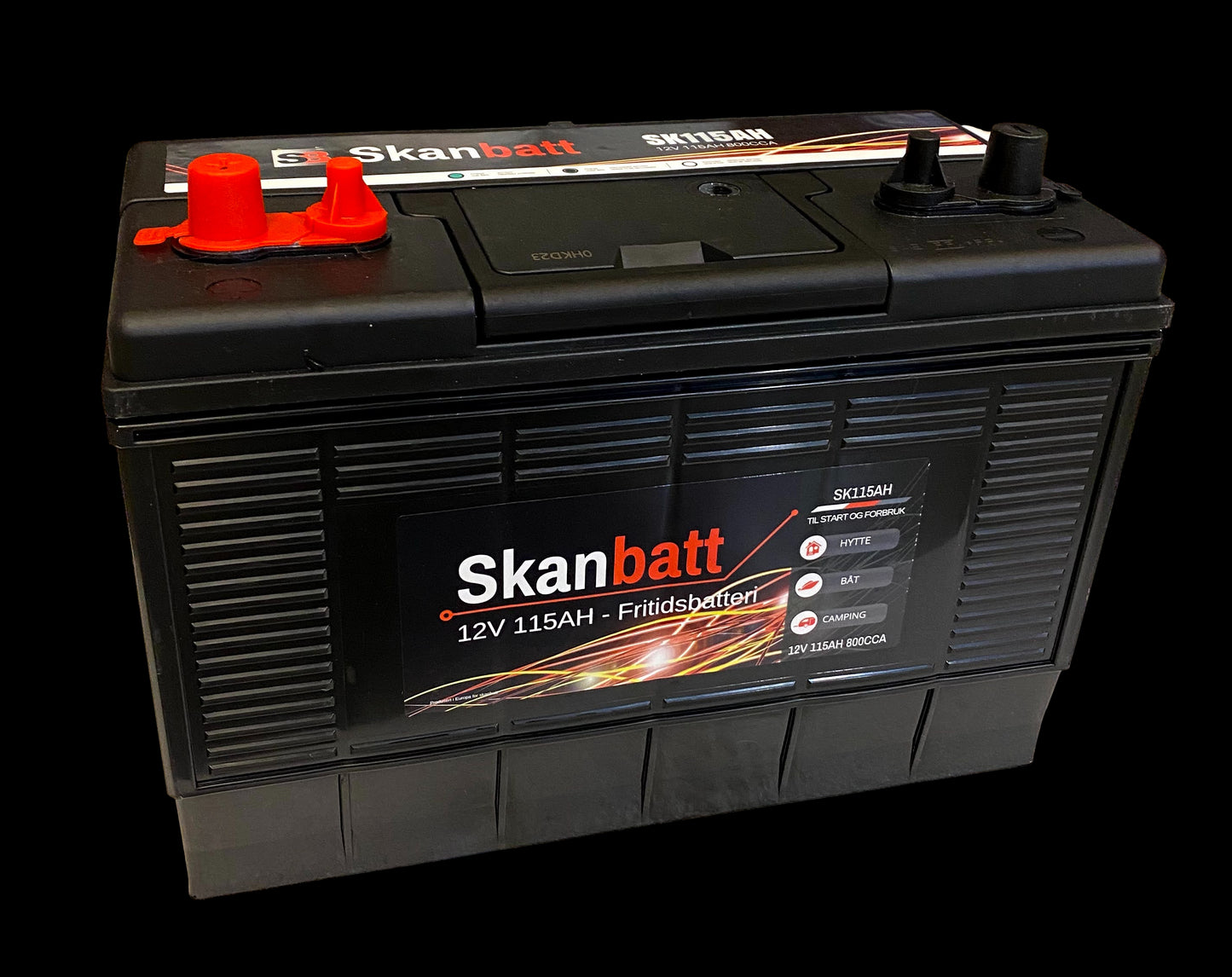 Skanbatt Fritidsbatteri 12V 115Ah 800Cca (330X172X222/242Mm) Dual Pol