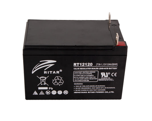 RITAR AGM Batteri 12V 12AH M6 (151x98x107mm)