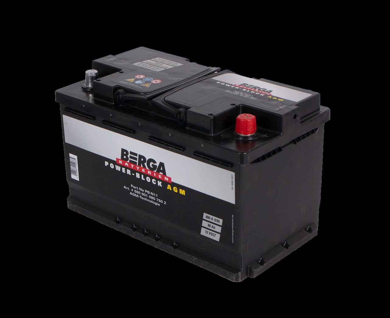 BERGA Power Block AGM 12V 80AH 800CCA (315/175/190mm) - Image 3