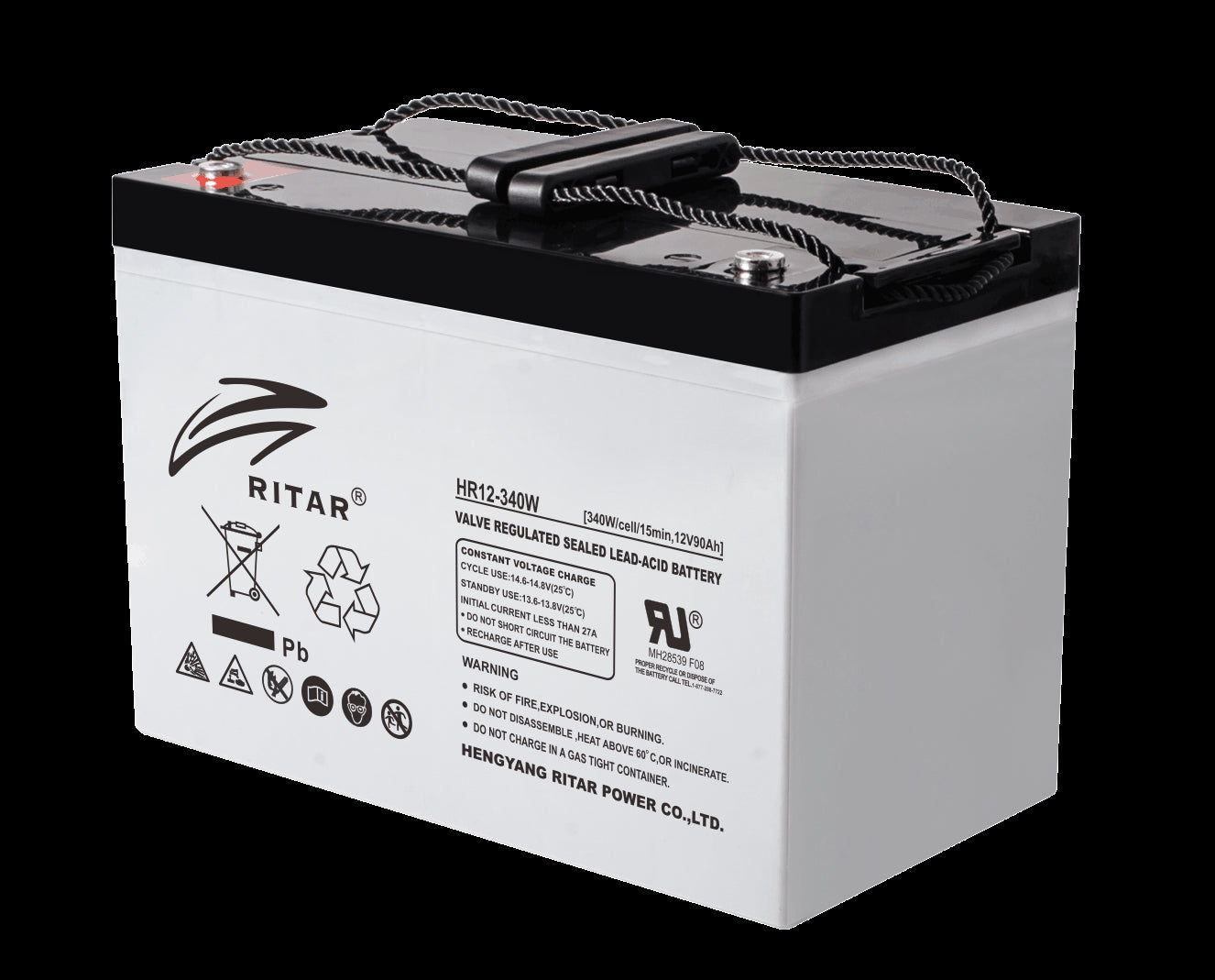 Ritar High Rate Agm Batteri Hr12-340W (12V 90Ah C20)