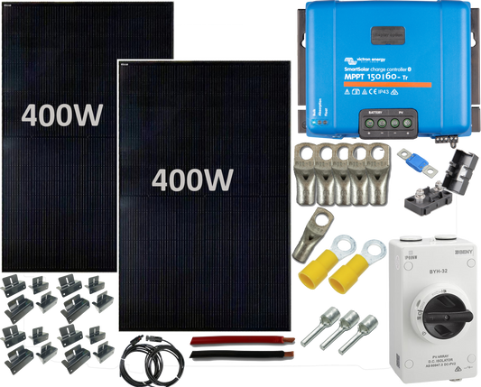 Skanbatt Solcellepakke Hytte - Stor - 12/24/36/48V - 820W shown in product view