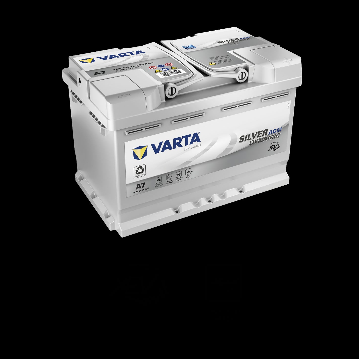Varta Silver Dynamic Agm Batteri 12V 70Ah 760Cca (278X175X190/190Mm) +Høyre A7 Xev