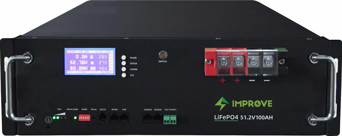 Improve Lithium Rackbatteri 51,2V 100Ah - 5,12Kwh