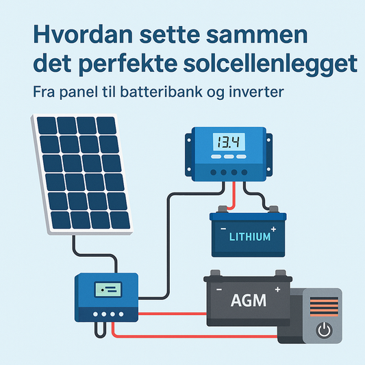 Hvordan sette sammen det perfekte solcelleanlegget - fra panel til batteribank og aggregat