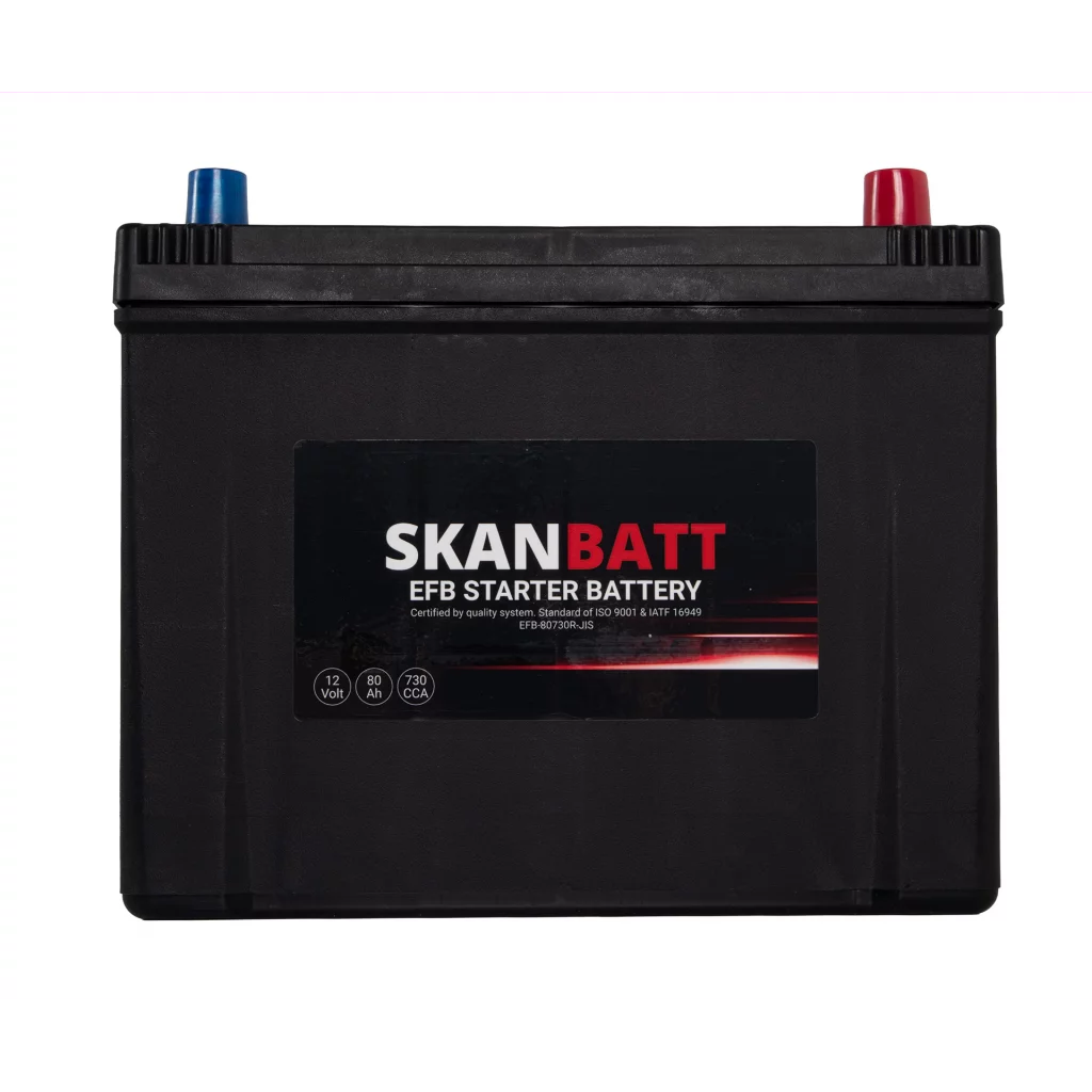 SKANBATT EFB Startbatteri 12V 80AH 730CCA (260x174x225mm) +R
