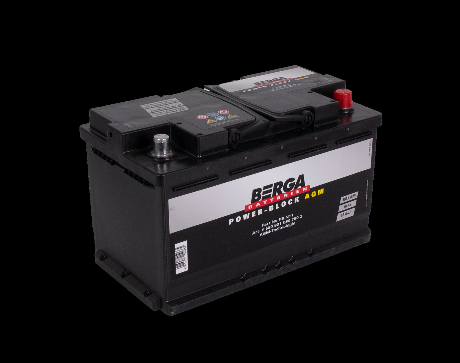 BERGA Power Block AGM 12V 80AH 800CCA (315/175/190mm) - Image 1