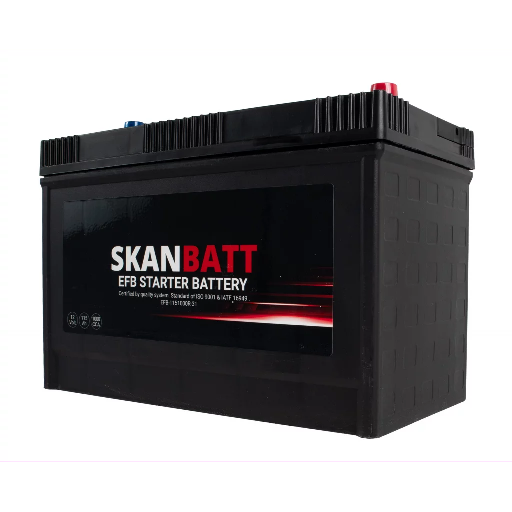 SKANBATT EFB Startbatteri 12V 115AH 1000CCA (330x173x239mm) +R