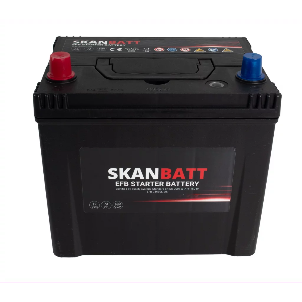 SKANBATT EFB Startbatteri 12V 73AH 630CCA (232x173x225mm) +L