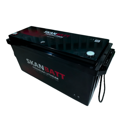 SKANBATT Premium Lithium - 24V 100Ah 100A BMS - 502x186x242mm - Bluetooth - Heat - 8 Års garanti shown in product view