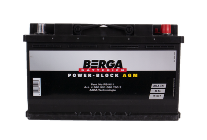 Berga Power Block Agm 12V 80Ah 800Cca shown in product view image 2