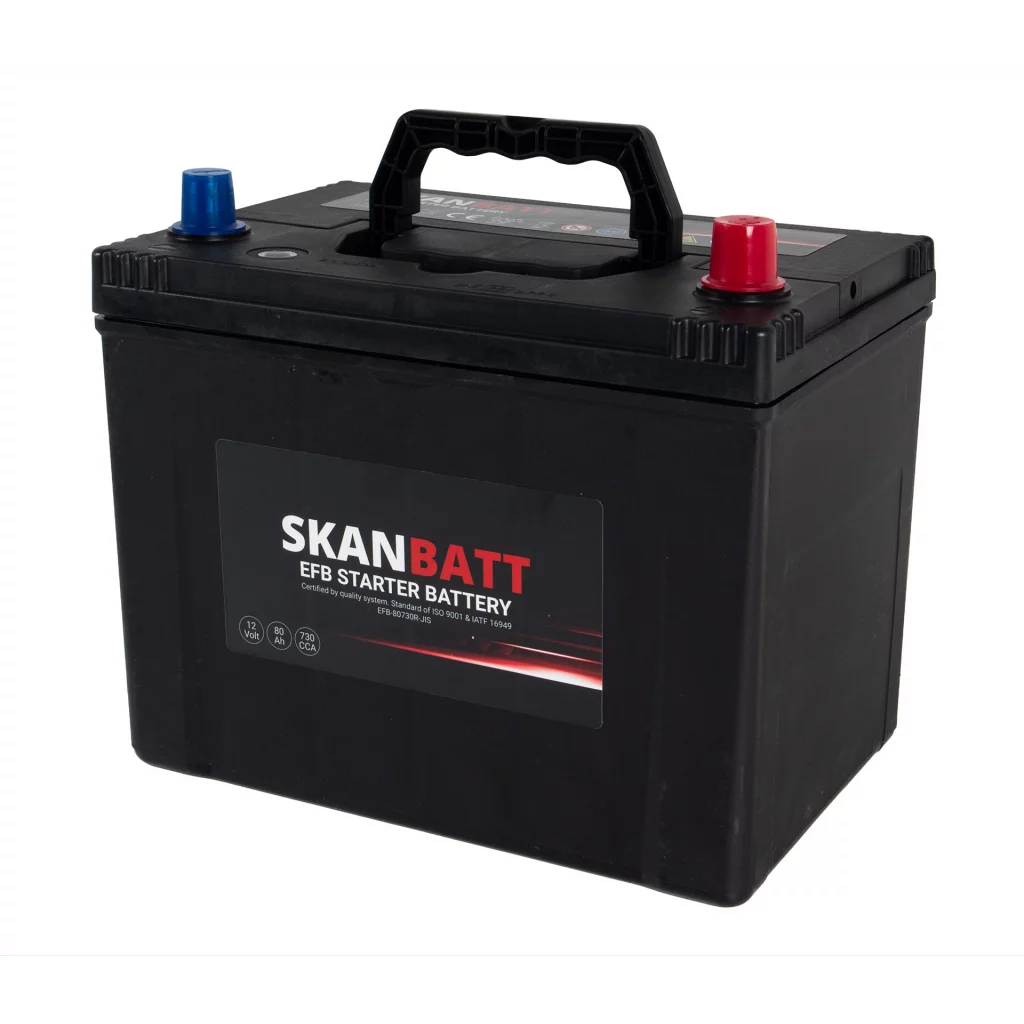 SKANBATT EFB Startbatteri 12V 80AH 730CCA (260x174x225mm) +R