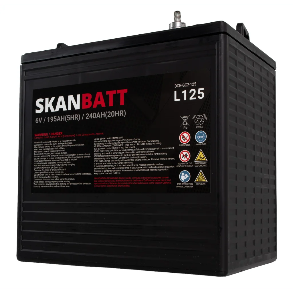 SKANBATT L125 Deep Cycle Batteri 6V 240Ah (264x181x276mm)