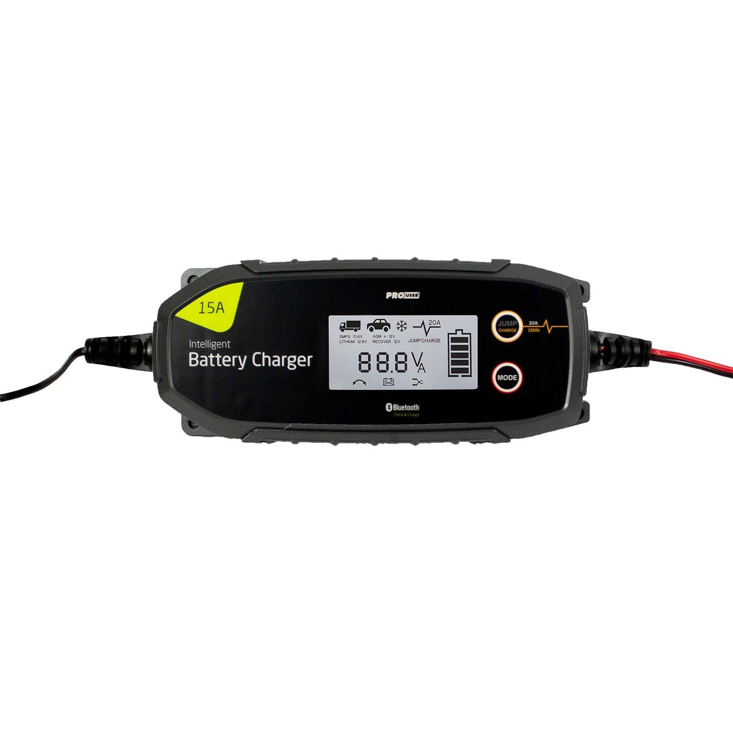 PROUSER Elektronisk Batterilader 12/24V 15A - Bluetooth - Image 1