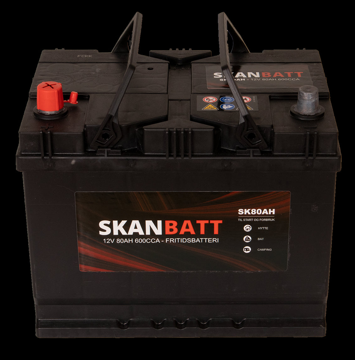 SKANBATT Fritidsbatteri 12V 80AH 600CCA (256x174x205/225mm) +venstre - Image 6