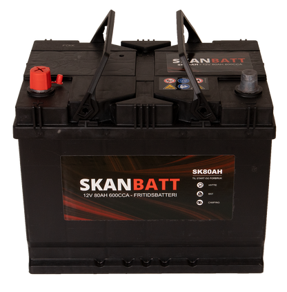 Skanbatt Fritidsbatteri 12V 80Ah 600Cca +Venstre shown in product view image 3