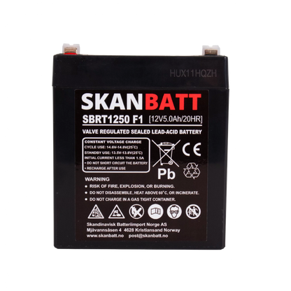 SKANBATT AGM Batteri 12V 5AH (90x70x101mm) F1