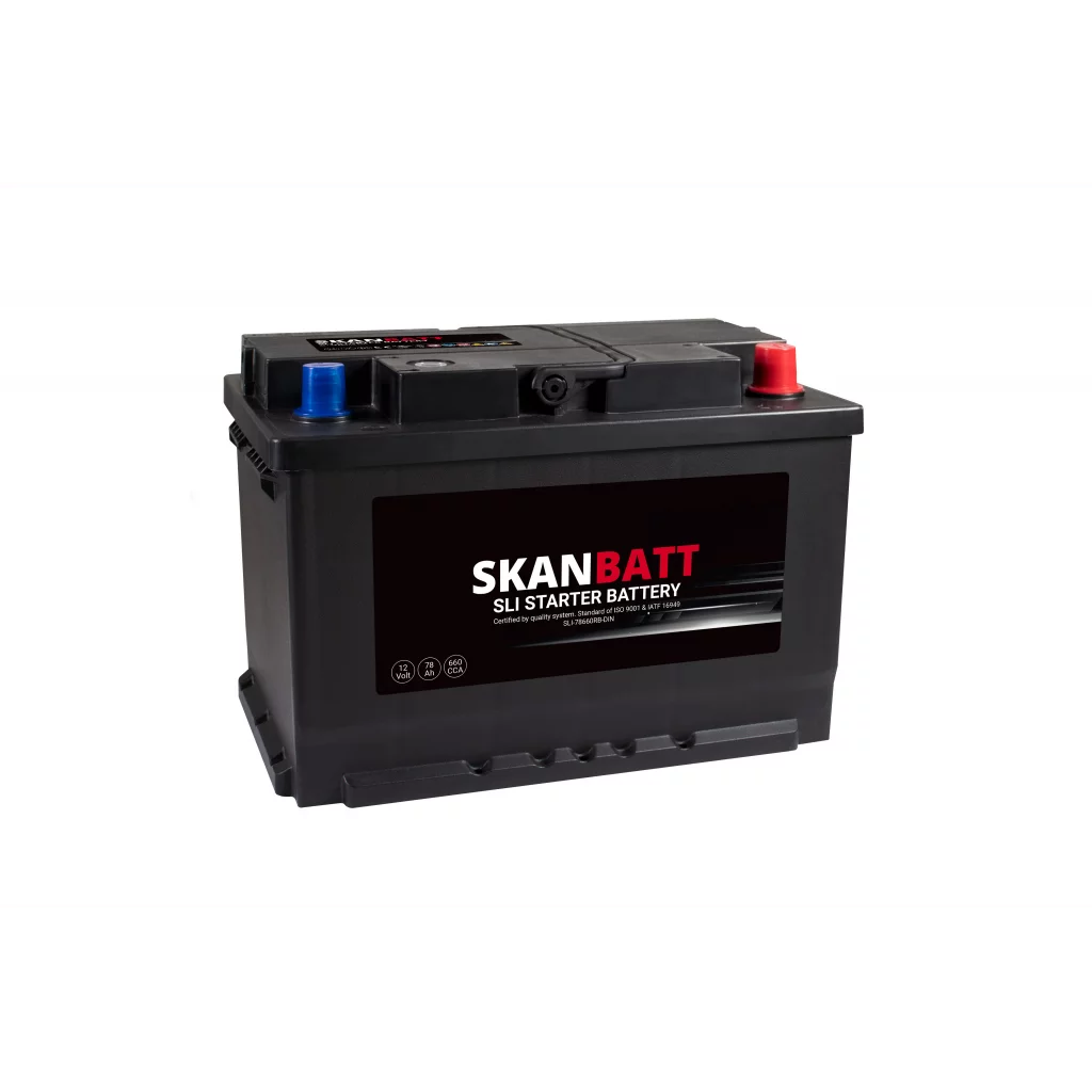 SKANBATT SLI Startbatteri 12V 78AH 660CCA +R shown in product view
