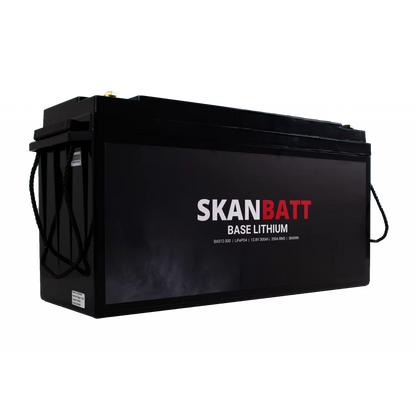 SKANBATT Base Lithium - 12V 300Ah 200A BMS - 483x170x240mm - 3 Års garanti