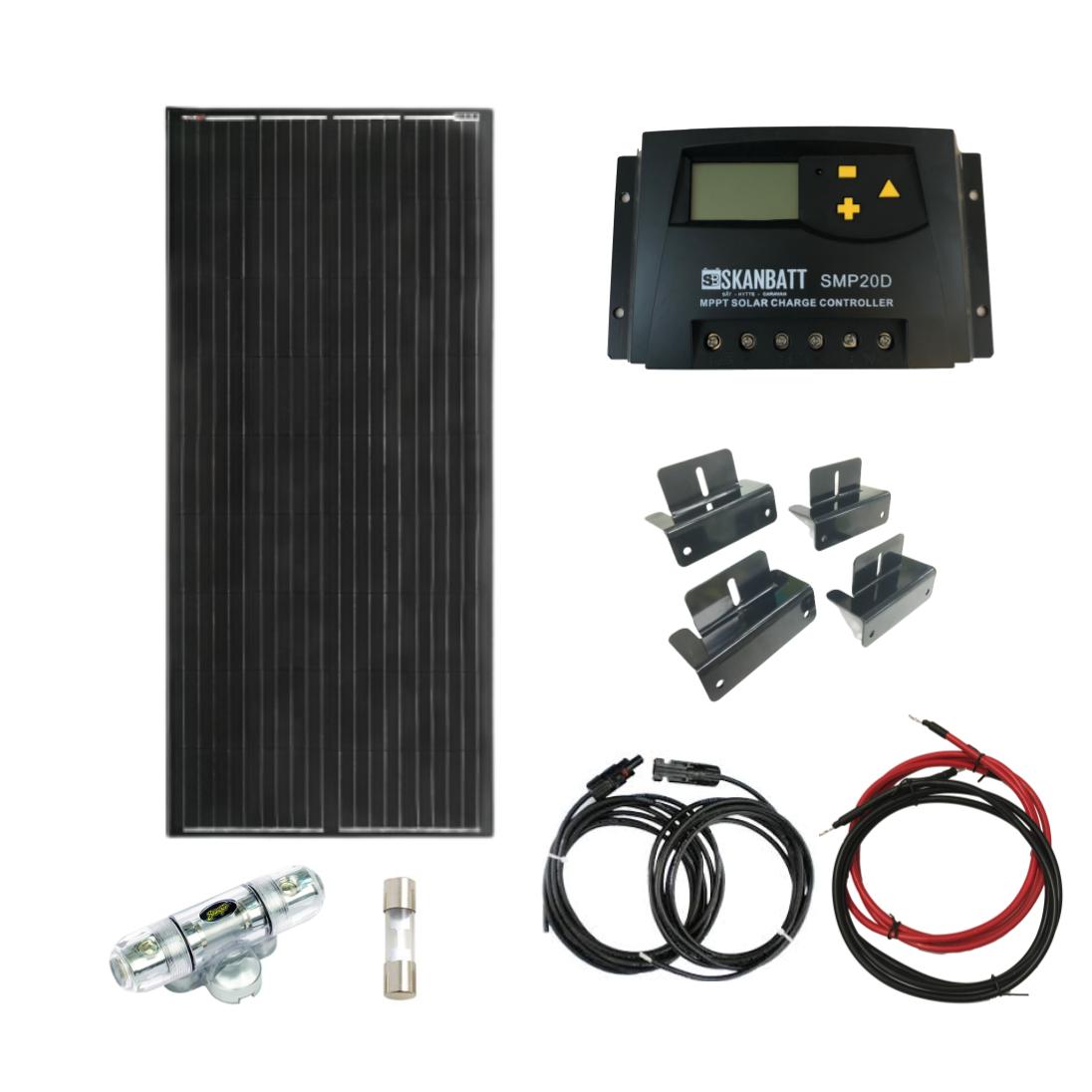 SKANBATT Solcellspaket 12V Basic - 185W - 20A MPPT