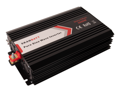 Skanbatt Inverter 24V 2000W (4000W) Ren Sinus M/Trådløs Fjernkontroll shown in product view