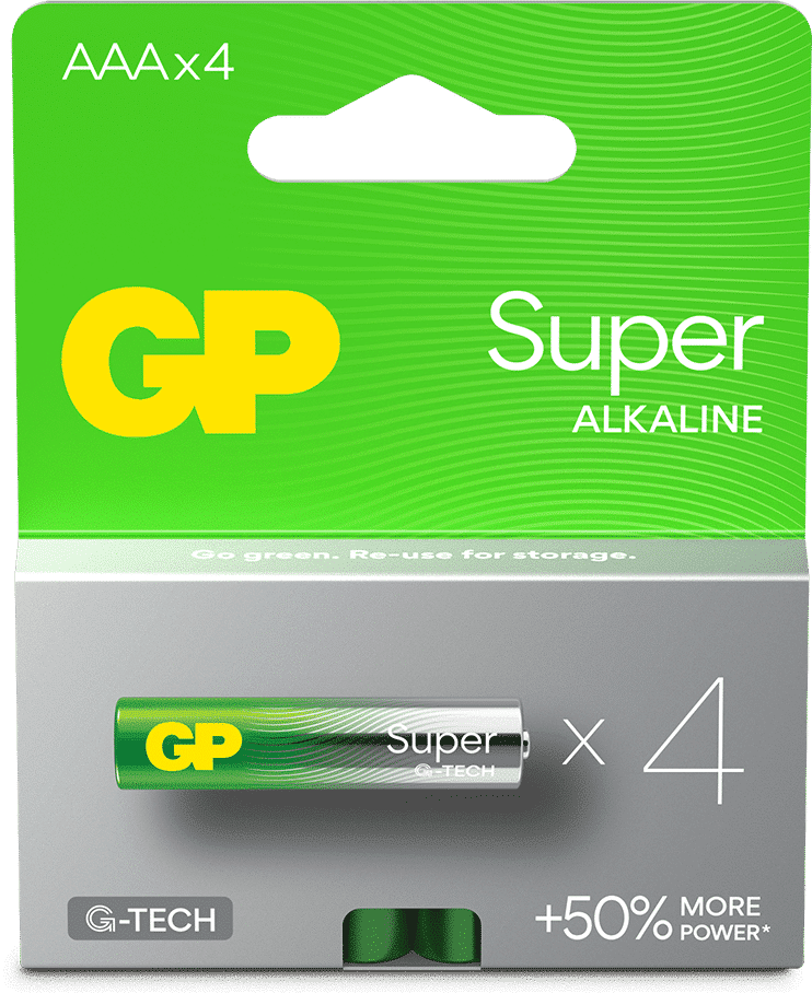 GP Super Alkaline AAA-batteri, 24A/LR03, 4-pack