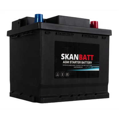 SKANBATT AGM Startbatteri 12V 50AH 560CCA (206x175x190mm) +R
