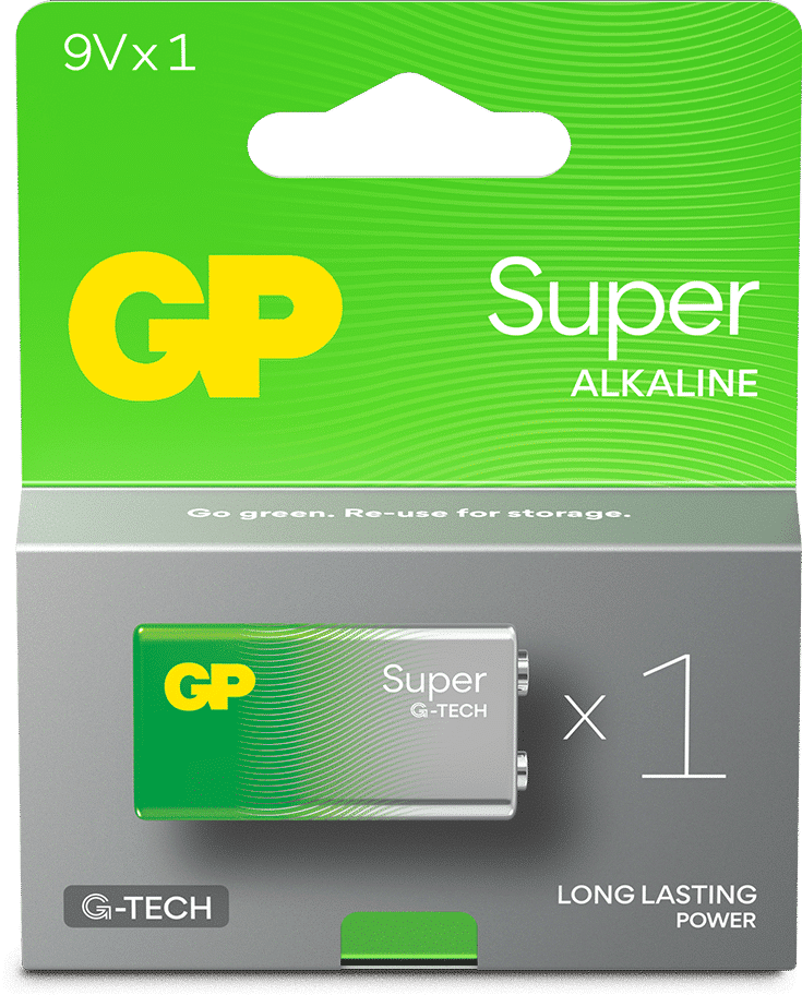GP Super Alkaline 9V-batteri, 1604A/6LF22, 1-pack