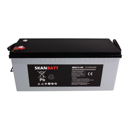 SKANBATT AGM Deep Cycle Batteri 12V 180AH C10 (530x209x219mm) +høyre